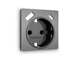 Ambrella Light Лицевая панель для электрической розетки с заземлением со шторками 2USB A+C QUANT Ambrella Volt ALFA AP6600