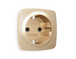 Ambrella Light Лицевая панель для электрической розетки с заземлением со шторками QUANT Ambrella Volt OMEGA OP6070