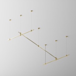 Maytoni Готовая конструкция прямая 2м х 1м двухуровневая на тросовых подвесах Hang без светильников и блока питания, латунь