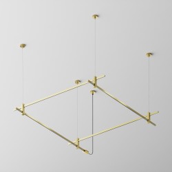 Maytoni Готовая конструкция квадратная двухуровневая на тросовых подвесах Hang без светильников и блока питания, латунь