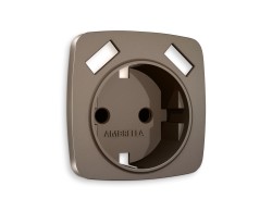 Ambrella Light Лицевая панель для электрической розетки с заземлением со шторками 2USB A+A QUANT Ambrella Volt OMEGA OP6390