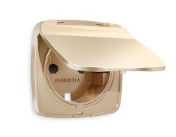 Ambrella Light Лицевая панель для электрической розетки с заземлением со шторками и крышкой IP44 QUANT AP6080 Ambrella Volt OMEGA OP6080