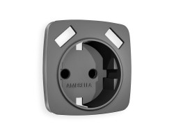 Ambrella Light Лицевая панель для электрической розетки с заземлением со шторками 2USB A+A QUANT Ambrella Volt OMEGA OP6590