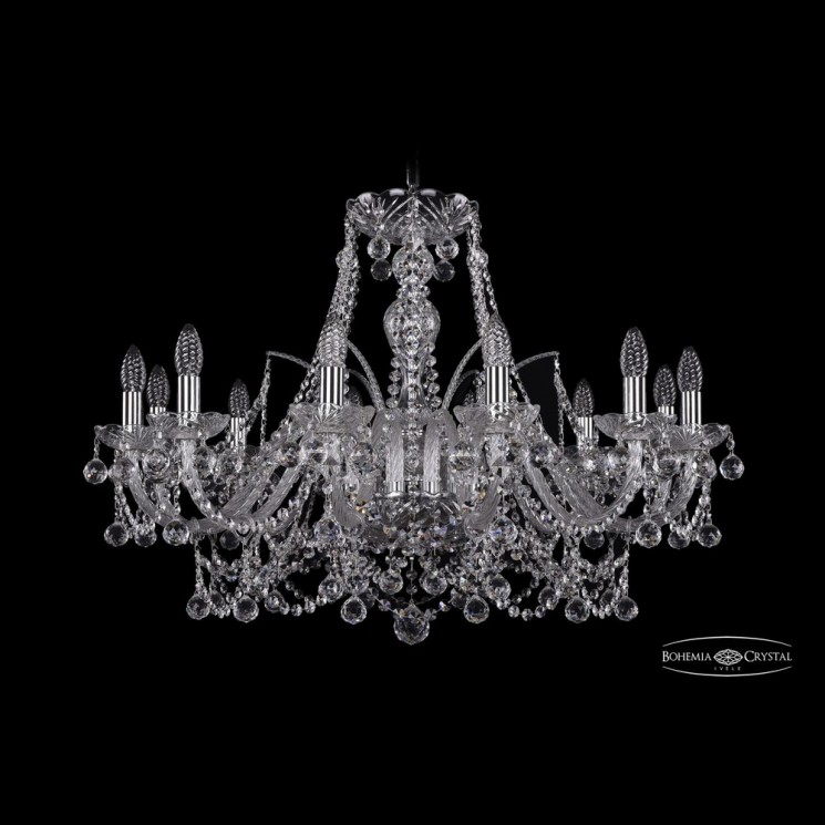 Люстра хрустальная 1411/12/300 Ni Balls Bohemia Ivele Crystal (Стеклянный рожок)