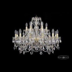 Люстра хрустальная 1411/12+6/240 G Bohemia Ivele Crystal (Стеклянный рожок)