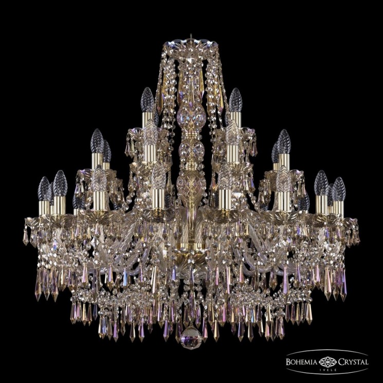 Люстра хрустальная 1403/16+8+4/300 G M801 Bohemia Ivele Crystal (Стеклянный рожок)