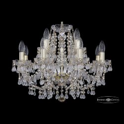 Люстра хрустальная 1410/8+4/195 G V0300 R801 Bohemia Ivele Crystal (Стеклянный рожок)