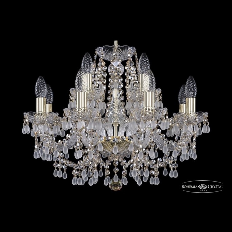 Люстра хрустальная 1410/8+4/195 G V0300 R801 Bohemia Ivele Crystal (Стеклянный рожок)