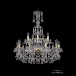 Люстра хрустальная 1409/10+5/240/XL-77 G Bohemia Ivele Crystal (Стеклянный рожок)