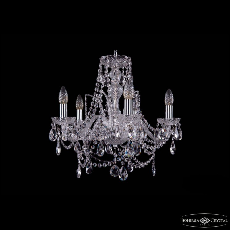 Люстра хрустальная 1411/5/160 Ni  Bohemia Ivele Crystal (Стеклянный рожок)