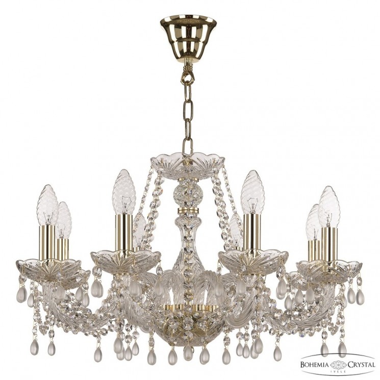 Люстра хрустальная 112/8/195 G V0300 Bohemia Ivele Crystal (Стеклянный рожок)