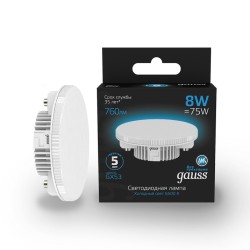 Светодиодная лампа Gauss 8W 760Lm 6500K GX53 108008308108008308_GAUSS