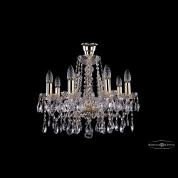 Люстра хрустальная 1413/8/165 G tube Bohemia Ivele Crystal (Стеклянный рожок)
