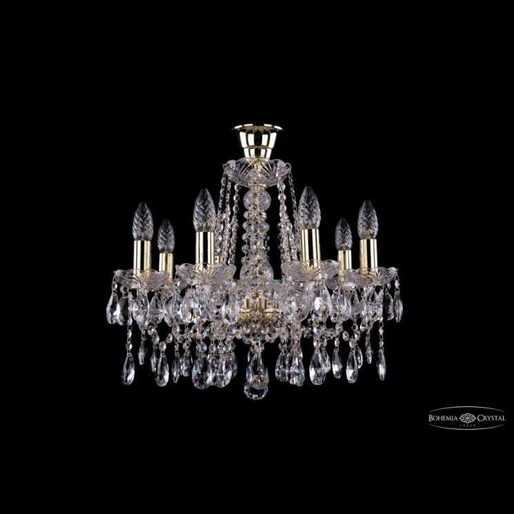 Люстра хрустальная 1413/8/165 G tube Bohemia Ivele Crystal (Стеклянный рожок)