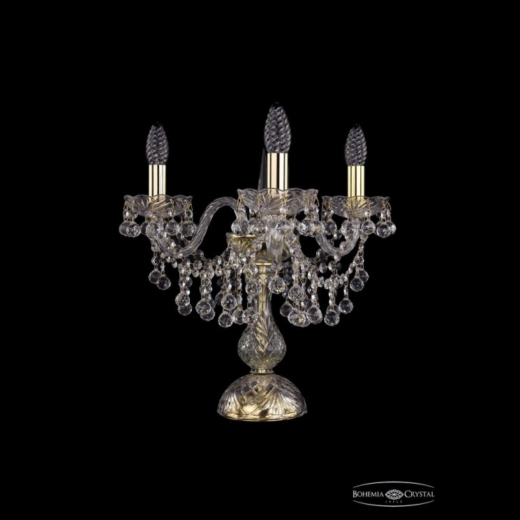 Настольная лампа 1409L/3/141-39 G Bohemia Ivele Crystal (Стеклянный рожок)