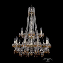Люстра хрустальная 1410/10+5/240/h-91/2d G V1003 Bohemia Ivele Crystal (Стеклянный рожок)