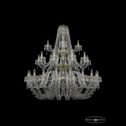 Люстра хрустальная 1410/20+10+5/460/3d G V0300 Bohemia Ivele Crystal (Стеклянный рожок)