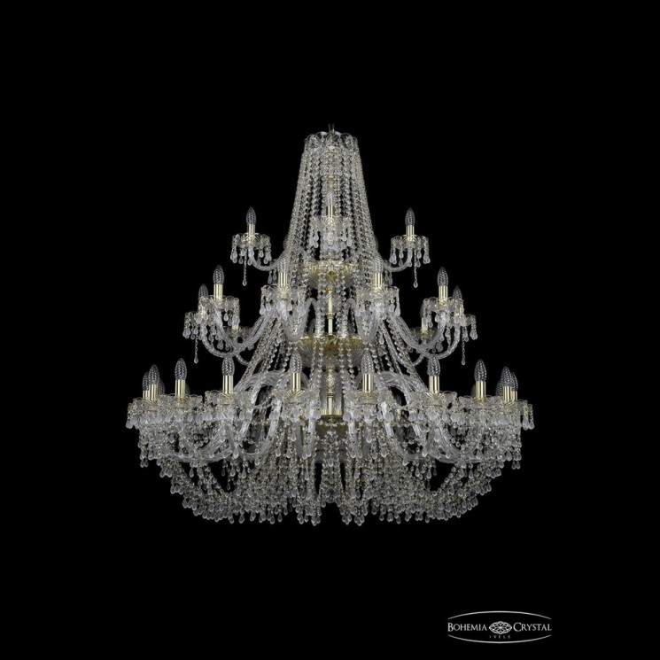 Люстра хрустальная 1410/20+10+5/460/3d G V0300 Bohemia Ivele Crystal (Стеклянный рожок)