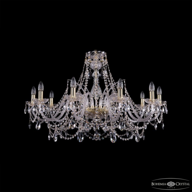 Люстра хрустальная 1411/10/360 G Bohemia Ivele Crystal (Стеклянный рожок)
