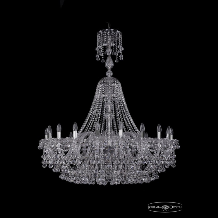 Люстра хрустальная 1409/20/400/XL-133 Ni Bohemia Ivele Crystal (Стеклянный рожок)