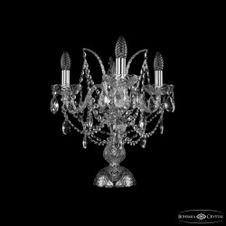 Настольная лампа хрустальная 1411L/3/141-39 Ni  Bohemia Ivele Crystal (Стеклянный рожок)