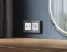 Ambrella Light Лицевая панель для электрической розетки с/з со шторками 2USB A+C QUANT Ambrella Volt ALFA AP1300