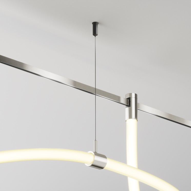 Maytoni Потолочный коннектор с тросовым подвесом Tau в шинопровод Flarity платина