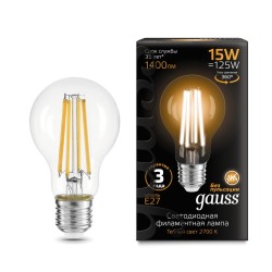 Светодиодная филаментная лампа Gauss A60 15W 1400Lm 2700K E27 102902115102902115_GAUSS