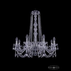 Люстра хрустальная 1402/8/240/h-73 Ni Bohemia Ivele Crystal (Стеклянный рожок)