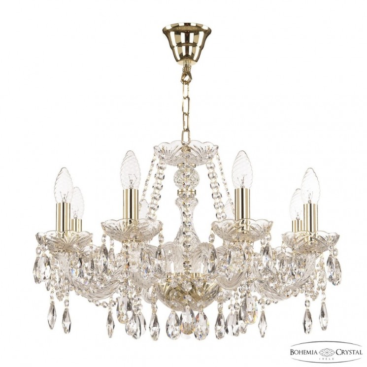 Люстра хрустальная 116/8/195 G Bohemia Ivele Crystal (Стеклянный рожок)