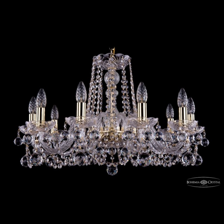 Люстра хрустальная 1402/10/240 G Balls Bohemia Ivele Crystal (Стеклянный рожок)