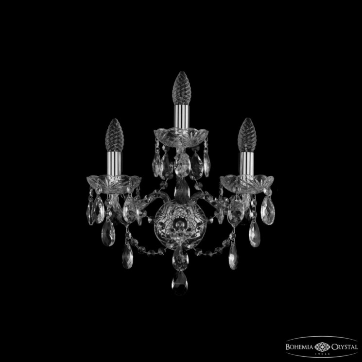 Бра хрустальные 1415B/2+1/141 Ni Bohemia Ivele Crystal (Стеклянный рожок)