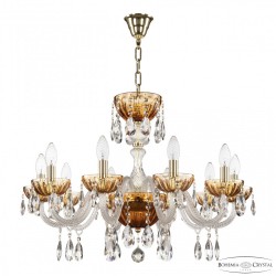 Люстра с цветным хрусталём 5417/10/240 G Amber/M-1H Bohemia Ivele Crystal (5417)