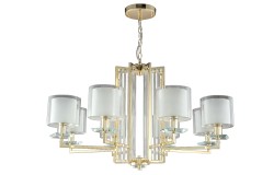 Crystal Lux Люстра Crystal Lux NICOLAS SP-PL8 GOLD/WHITE