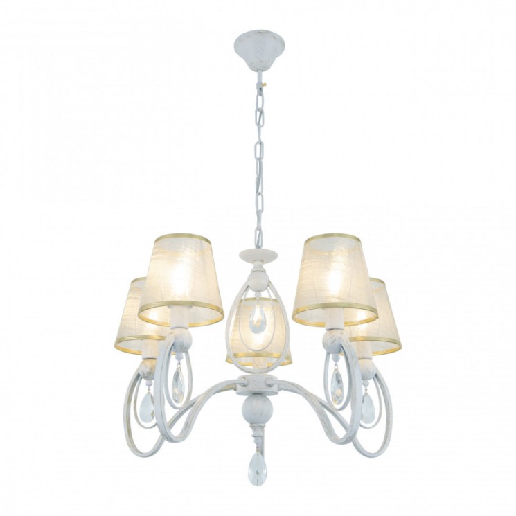 Люстра с абажуром подвесная 347203/5 WT+G Arte Milano (Подвесные)