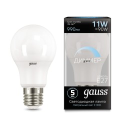 Светодиодная лампа Gauss A60 11W 990Lm 4100K E27 102502211-D