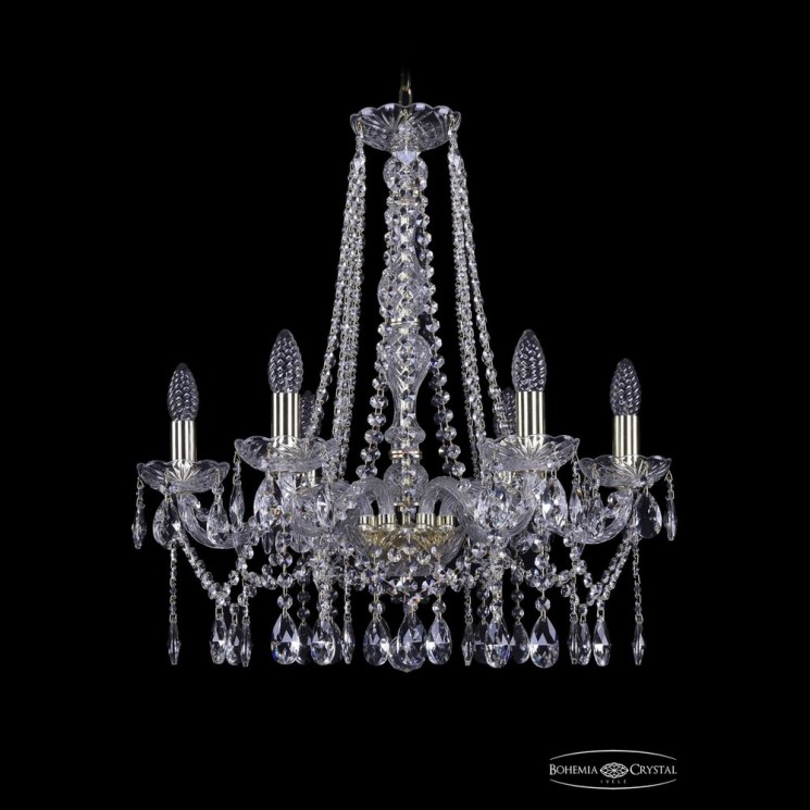 Люстра хрустальная 1413/6/200/h-60 G Bohemia Ivele Crystal (Стеклянный рожок)