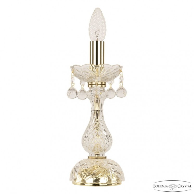 Настольная лампа хрустальная 108L/1-27 G Bohemia Ivele Crystal (Стеклянный рожок)