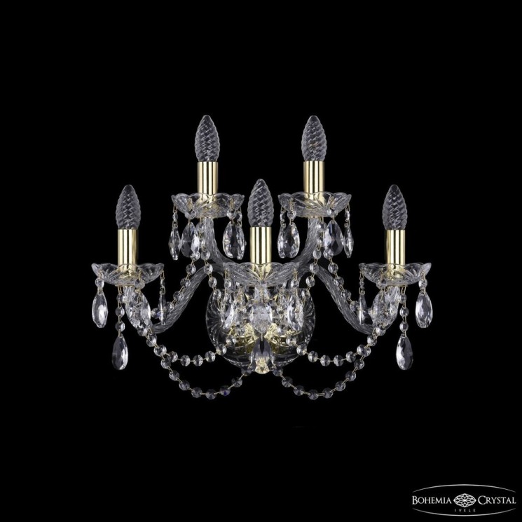 Бра хрустальные 1402B/3+2/160 G Bohemia Ivele Crystal (Стеклянный рожок)
