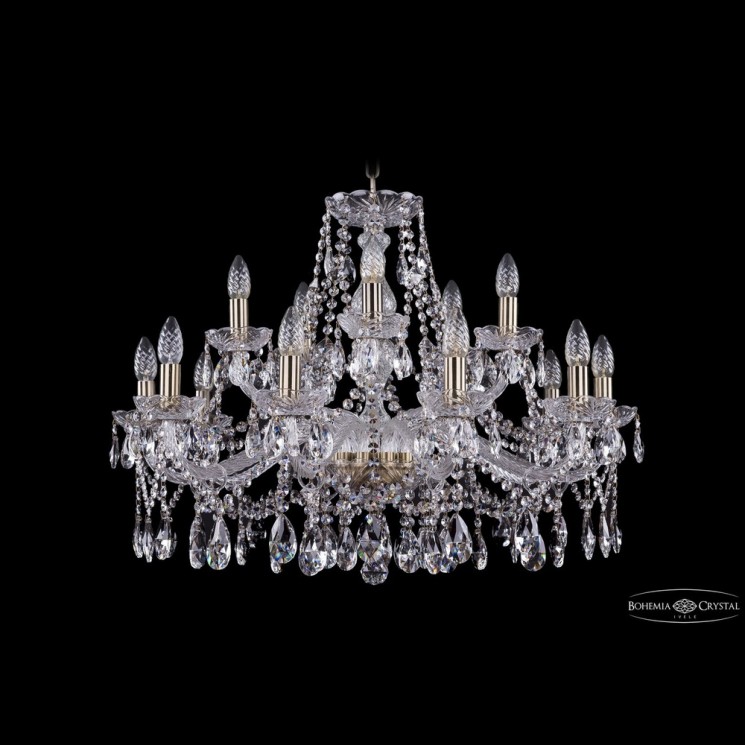 Люстра хрустальная 1413/10+5/300 Pa Bohemia Ivele Crystal (Стеклянный рожок)