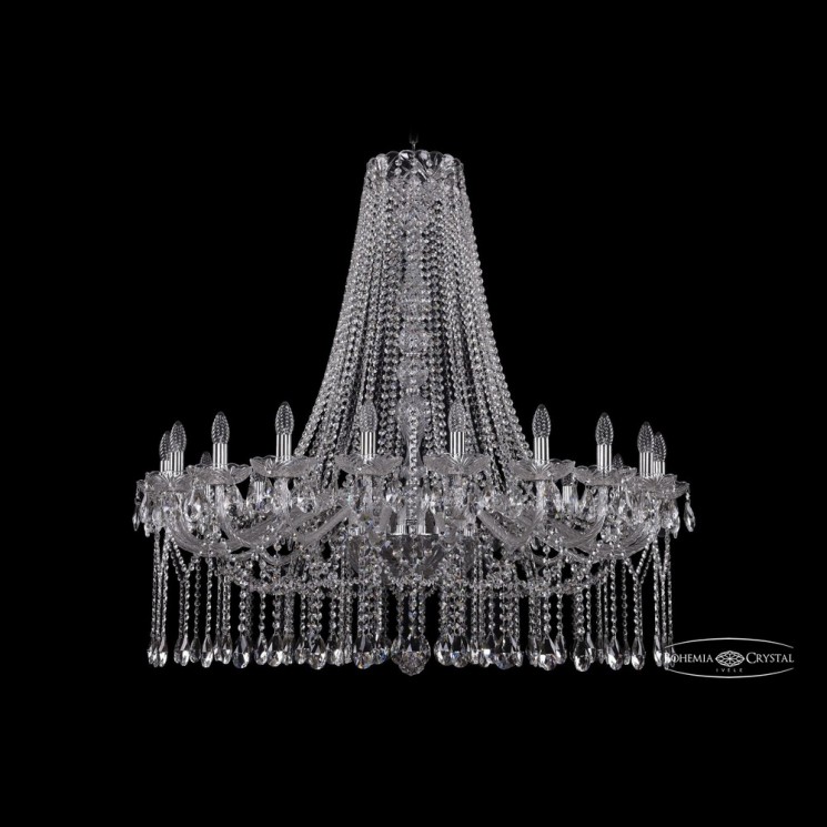 Люстра хрустальная 1413/20/400/h-113 Ni Bohemia Ivele Crystal (Стеклянный рожок)