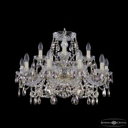 Люстра хрустальная 1411/10+5/240 G R801 Bohemia Ivele Crystal (Стеклянный рожок)