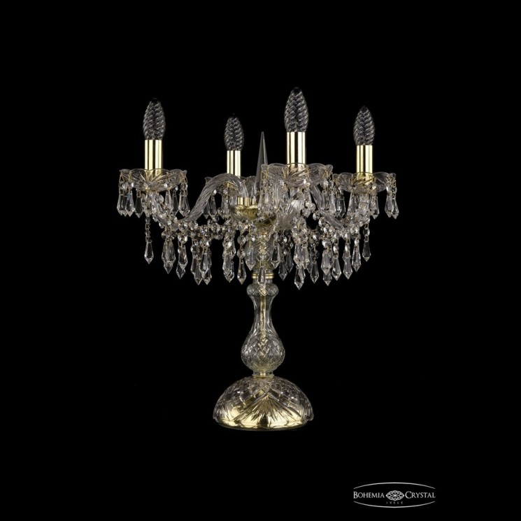 Настольная лампа 1403L/4/141-47 G Bohemia Ivele Crystal (Стеклянный рожок)