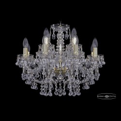 Люстра хрустальная 1409/8+4/195 G Bohemia Ivele Crystal (Стеклянный рожок)