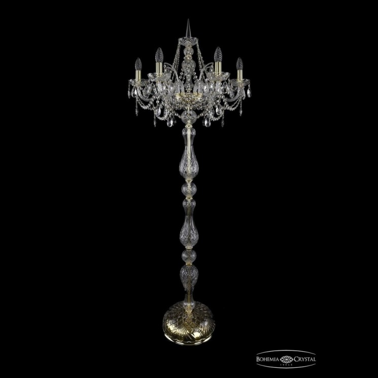 Торшер хрустальный 1411T1/6/195-165 G Bohemia Ivele Crystal (Стеклянный рожок)