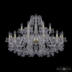 Люстра хрустальная 1409/12+6/360 G  Bohemia Ivele Crystal (Стеклянный рожок)