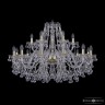 Люстра хрустальная 1409/12+6/360 G  Bohemia Ivele Crystal (Стеклянный рожок)