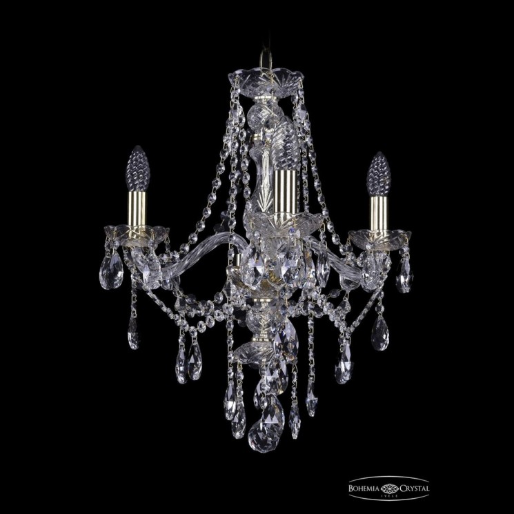 Люстра хрустальная 1415/3/165 G Bohemia Ivele Crystal (Стеклянный рожок)
