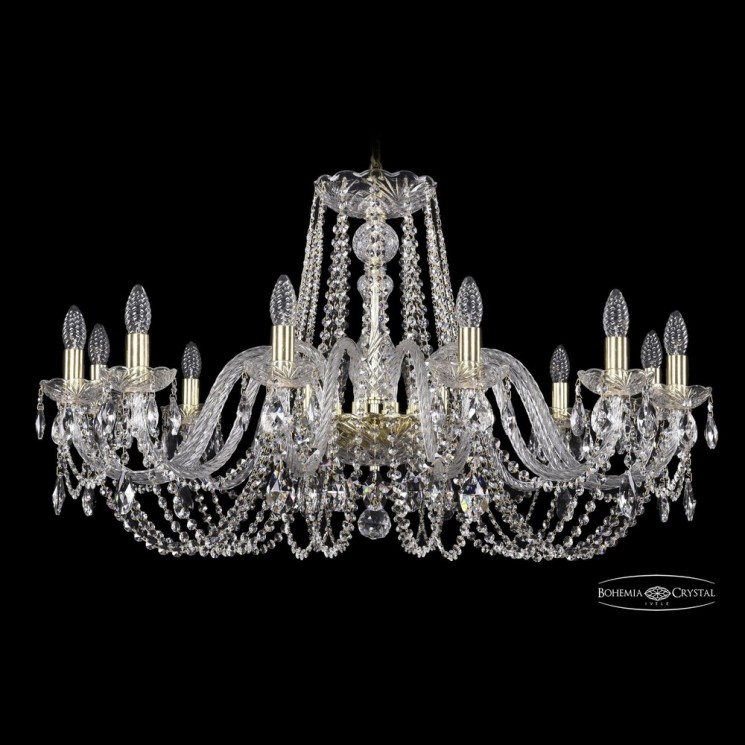Люстра хрустальная 1402/12/360 G Bohemia Ivele Crystal (Стеклянный рожок)