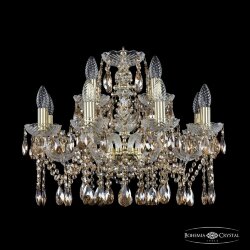 Люстра хрустальная 1413/8+4/200 G R721 Bohemia Ivele Crystal (Стеклянный рожок)